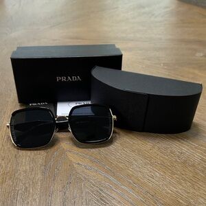 Prada Gold and Black Sunglasses